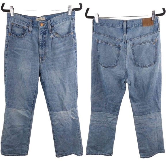 Madewell Jeans Retro Bootcut Size 27 Crop High Rise Women's Denim Blue Relaxed - Picture 1 of 12
